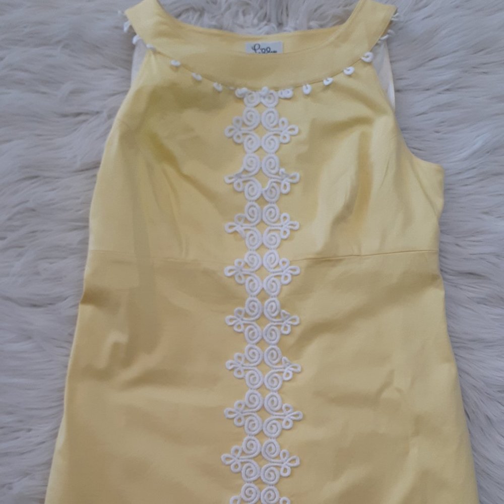 Lilly Pulitzer Yellow Shift Style Dress